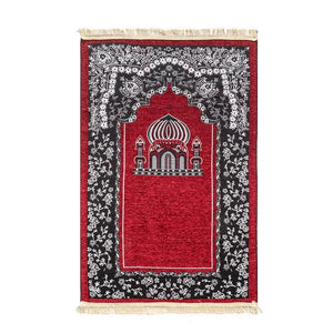 Portable Muslim Prayer Rug With Fringe Tassels Non Slip Backing 1005006499811927-C