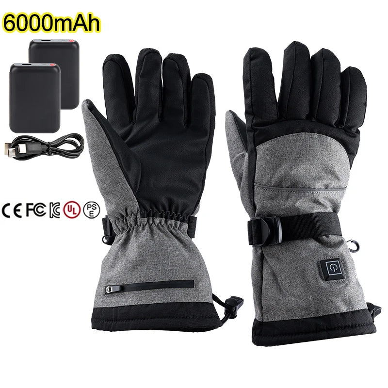 Rechargeable Heated Waterproof Touchscreen Gloves With Batteries For Skiing Motorcycling 1005009945599517-HG1-Grey