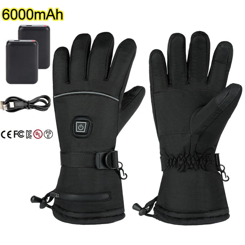 Rechargeable Heated Waterproof Touchscreen Gloves With Batteries For Skiing Motorcycling 1005009945599517-HG1-Grey