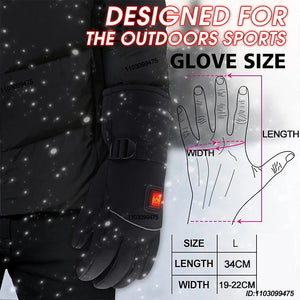 Rechargeable Heated Winter Gloves With 3 Temperature Settings Waterproof Windproof 1005009945519487-HG4-Grey