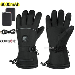 Rechargeable Heated Winter Gloves With 3 Temperature Settings Waterproof Windproof 1005009945519487-HG4-Grey