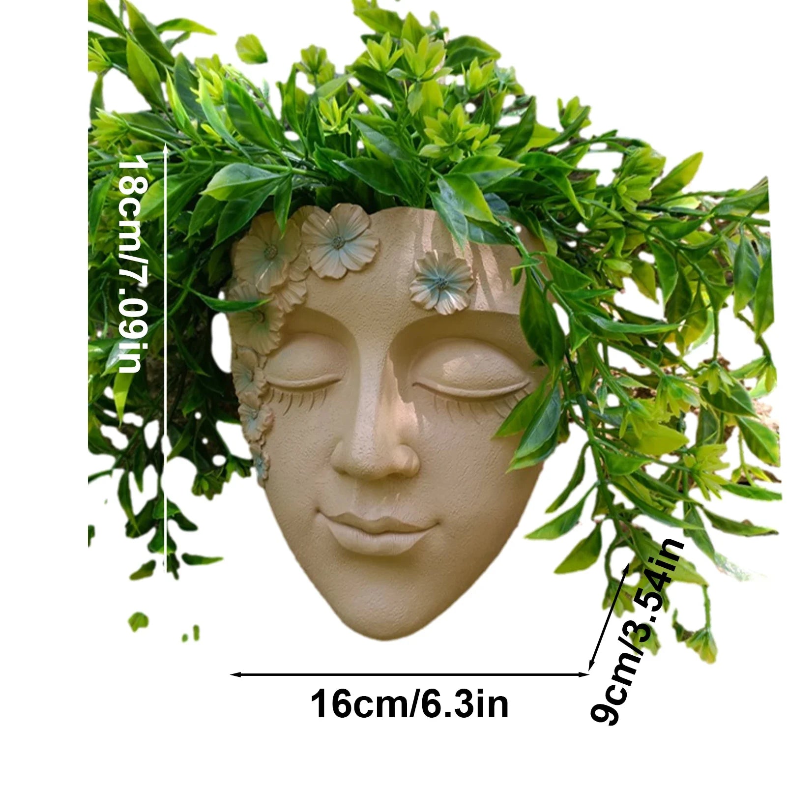 Creative Resin Wall Planter with Drainage Hole
