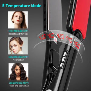 Titanium Hair Straightener Curler 480°F Dual Voltage