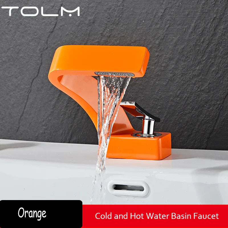 Modern Bathroom Waterfall Faucet with Single Handle