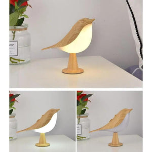 Glarefusion Chic Wooden Bird Table Lamp