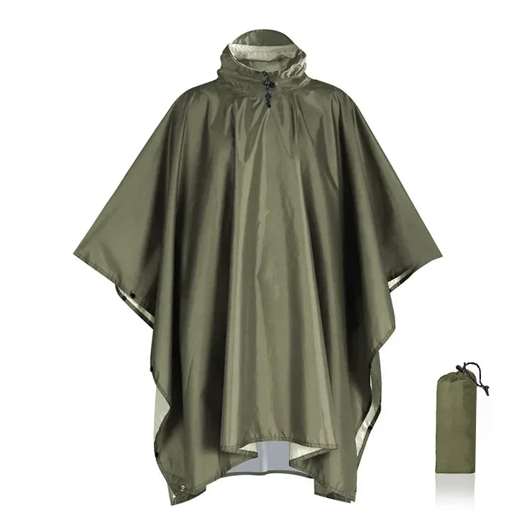 3-In-1 Military Waterproof Poncho Outdoor Travel Rainwear