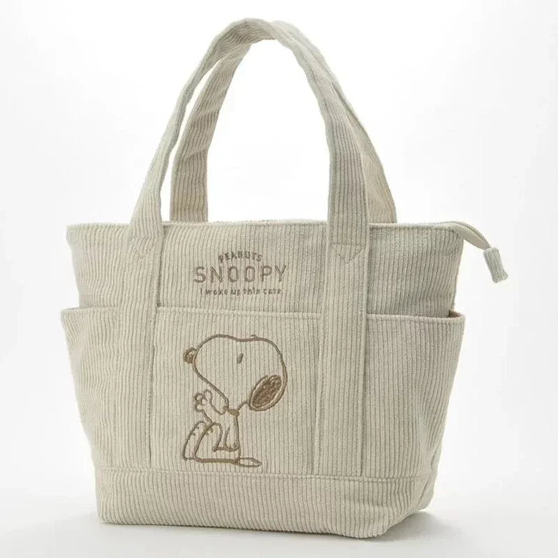 Corduroy Snoopy Tote Bag Large Capacity