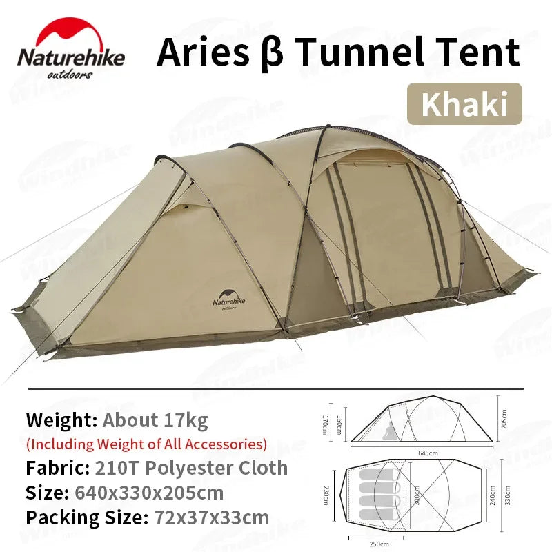 4-6 Person Geodesic Tunnel Tent 4 Season Double Layer