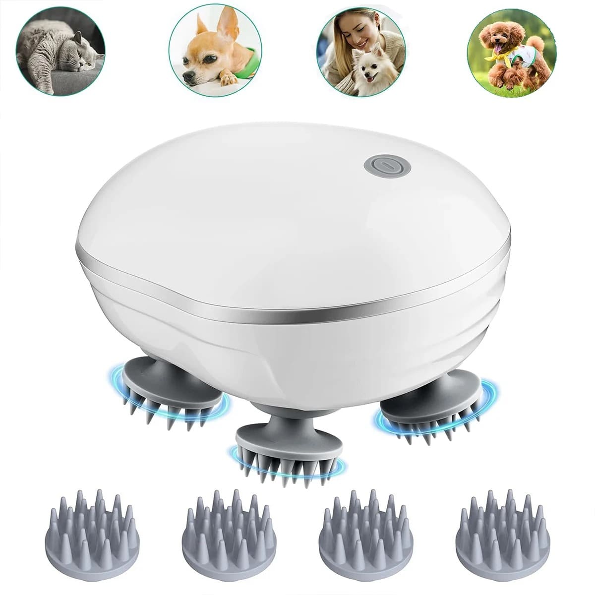Electric Head Scalp Massager Portable Handheld Body Massager Silicone Waterproof Head Massager