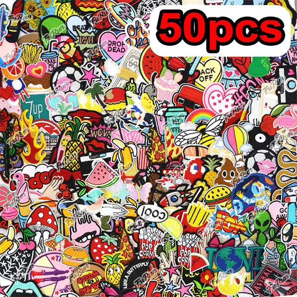 Mixed Iron-On Embroidered Patches for Clothing