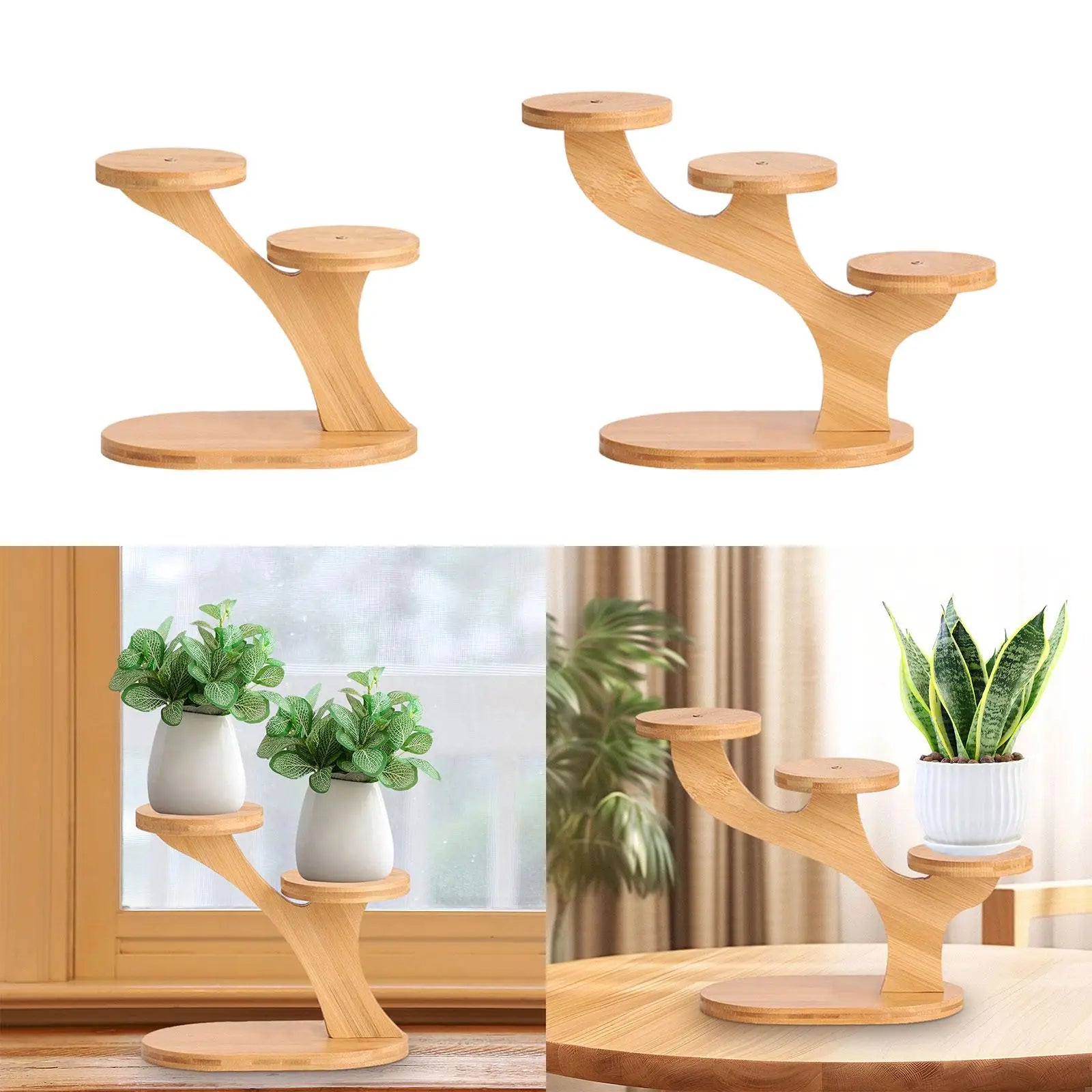 Wooden Plant Stand Indoor Outdoor Space Saver