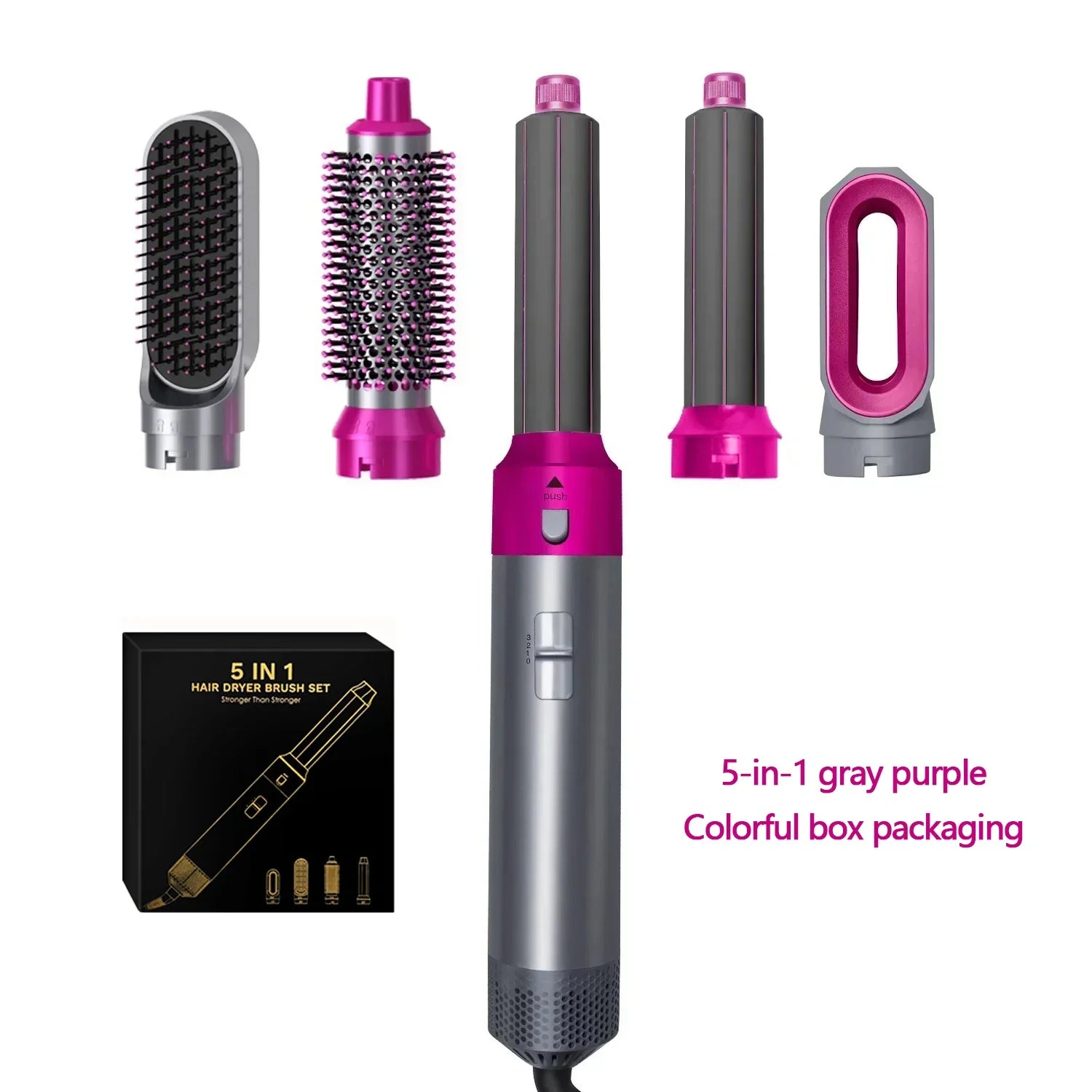 5-in-1 Hair Dryer Comb for Styling & Curling