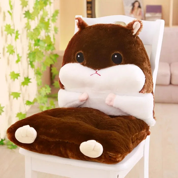Hamster Shape Plush Cushion Seat Hand Warmer