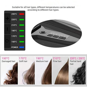 Steam Infrared Ceramic Hair Straightener with Wide Plates
