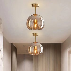 Modern Simple Copper Glass Ceiling Light