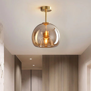 Modern Simple Copper Glass Ceiling Light