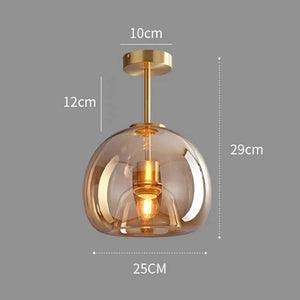 Modern Simple Copper Glass Ceiling Light