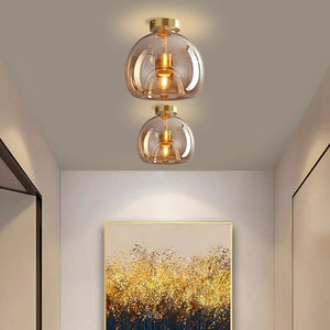 Modern Simple Copper Glass Ceiling Light