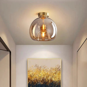 Modern Simple Copper Glass Ceiling Light