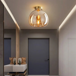 Modern Simple Copper Glass Ceiling Light