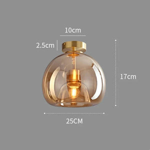 Modern Simple Copper Glass Ceiling Light