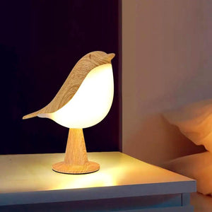 Glarefusion Chic Wooden Bird Table Lamp