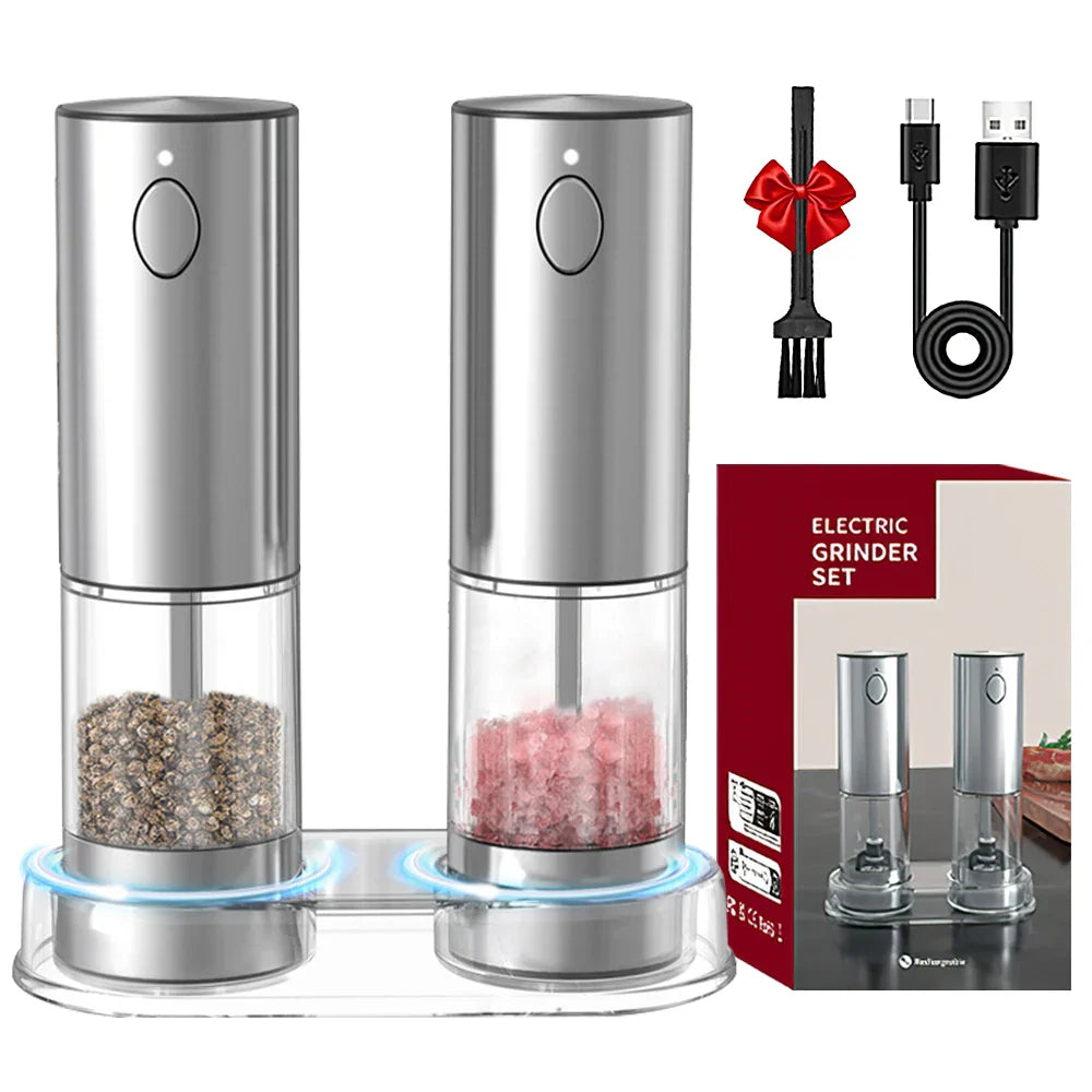 Stainless Steel Electric Pepper Grinder With Rechargeable Base