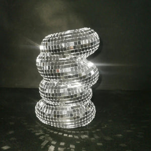 Small Silver Disco Ball Glass Vase For Flowers And Table Decor 1005006668270573-Sliver