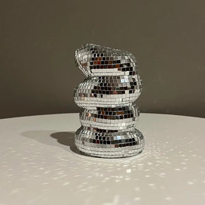 Small Silver Disco Ball Glass Vase For Flowers And Table Decor 1005006668270573-Sliver