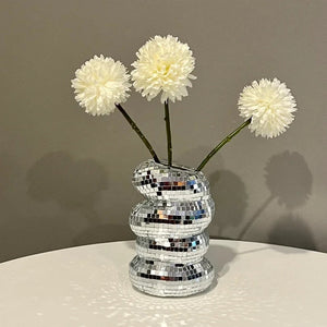 Small Silver Disco Ball Glass Vase For Flowers And Table Decor 1005006668270573-Sliver