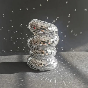 Small Silver Disco Ball Glass Vase For Flowers And Table Decor 1005006668270573-Sliver