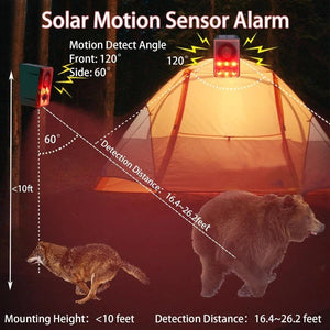 Solar Motion Sensor Alarm Light With 130Db Sound And Remote 1005009252367980-B-Two Horn Alarms