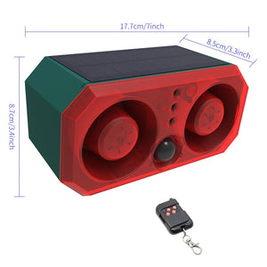 Solar Motion Sensor Alarm Light With 130Db Sound And Remote 1005009252367980-B-Two Horn Alarms