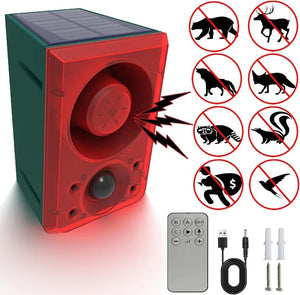 Solar Motion Sensor Alarm Light With 130Db Sound And Remote 1005009252367980-B-Two Horn Alarms