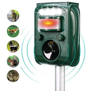 Solar Powered Ultrasonic Animal Repeller With Pir Sensor And Flashing Light 1005007038459470-al