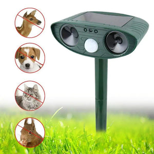 Solar Powered Ultrasonic Animal Repeller With Pir Sensor For Garden 1005008710470609-al