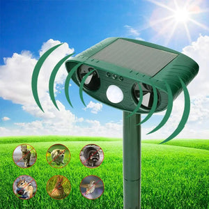 Solar Powered Ultrasonic Animal Repeller With Pir Sensor For Garden 1005008710470609-al