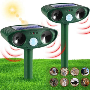 Solar Powered Ultrasonic Animal Repeller With Pir Sensor For Garden 1005008710470609-al