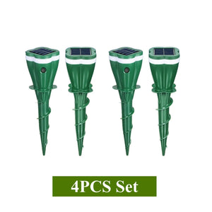 Solar Powered Ultrasonic Vibrating Pest Repellent Stakes For Lawn Garden 1005009897244102-4PCS