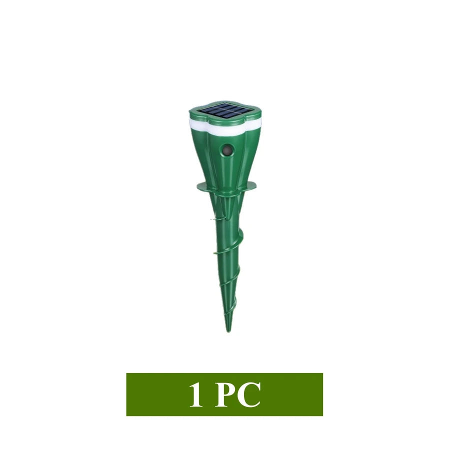 Solar Powered Ultrasonic Vibrating Pest Repellent Stakes For Lawn Garden 1005009897244102-4PCS