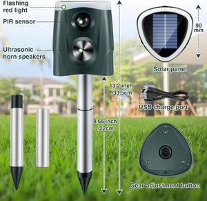 Solar Ultrasonic Animal Repeller With Led Red And White Flashing Lights 1005007877934235-al