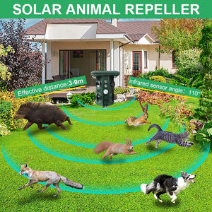 Solar Ultrasonic Animal Repeller With Motion Sensor And Flashing Light 1005006738792147-1Pc