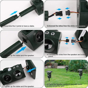 Solar Ultrasonic Animal Repeller With Motion Sensor And Flashing Light 1005006738792147-1Pc