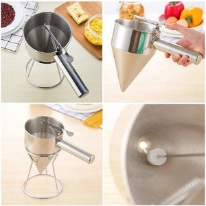 Stainless Steel Batter Dispenser Funnel With Stand 600Ml Or 1200Ml 1005005802402244-S