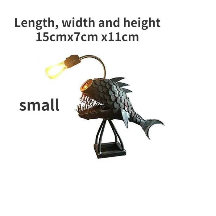 Steampunk Angler Fish Lamp, Anglerfish Lamp Floor-standing Retro Art Table Lamp