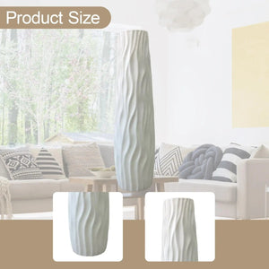 Tall Textured Floor Vase Plastic Cylinder Decor For Branches And Flowers 1005009935687657-Black