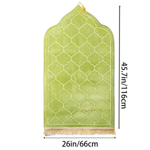 Thick Anti Slip Prayer Rug With Tassels Soft Flannel Polyester 1005006780601806-White