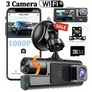 Three Lens 1080P Car Dash Cam With Wifi Front Rear Interior 1005007805748085-X170-WIFI-3CAM-64G