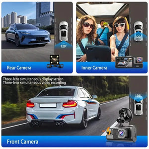 Three Lens 1080P Car Dash Cam With Wifi Front Rear Interior 1005007805748085-X170-WIFI-3CAM-64G
