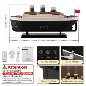 Titanic Style Aroma Diffuser Humidifier With Remote Control 250Ml 1005008325798341-EU Plug